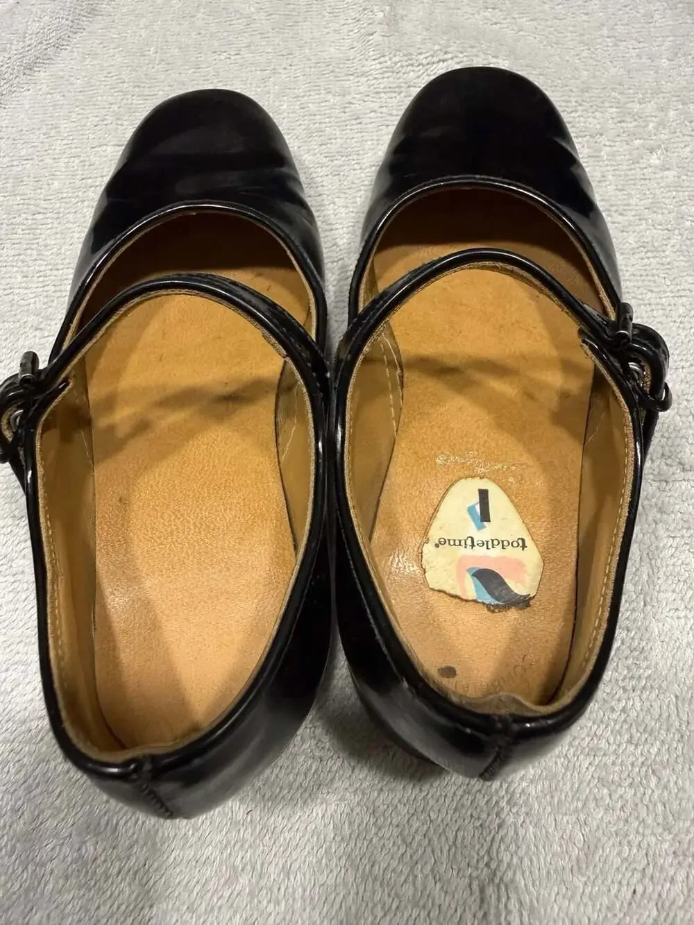 Toddletime Mary Jane Shoes Size 7.5 Black Patent